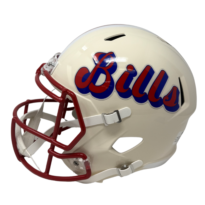 Marv Levy Signed Buffalo Bills Full Size Retro Speed Replica Helmet with HOF '01