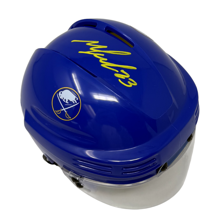 Mattias Samuelsson Signed Buffalo Sabres Blue Hockey Mini Helmet