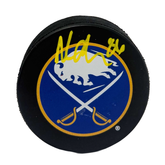 Noah Ostlund Signed Buffalo Sabres Large Logo Hockey Puck