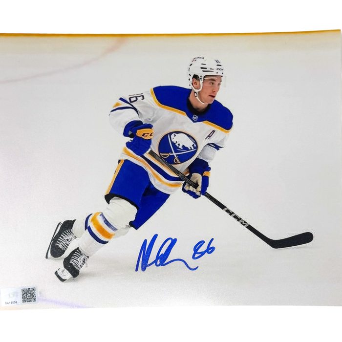 Noah Ostlund Signed Skating in Away Uniform 8x10 Photo