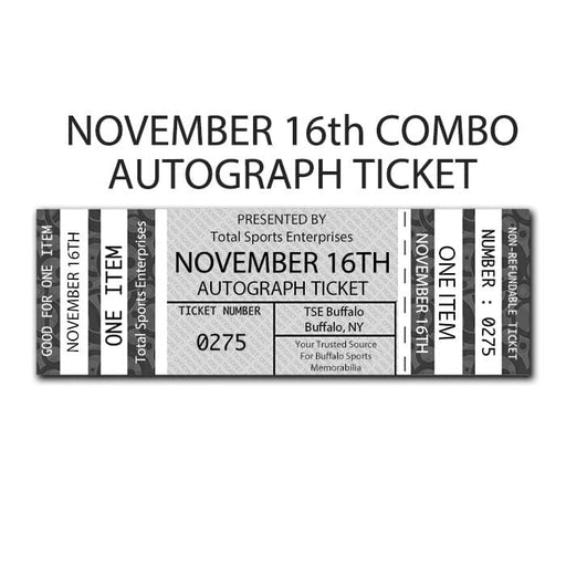 NOV 16TH AUTOGRAPH COMBO TICKET: Get Any Item of Yours Signed in Person by Bennett, Talley, Brown and Conlan PRE-SALE TSE Buffalo 