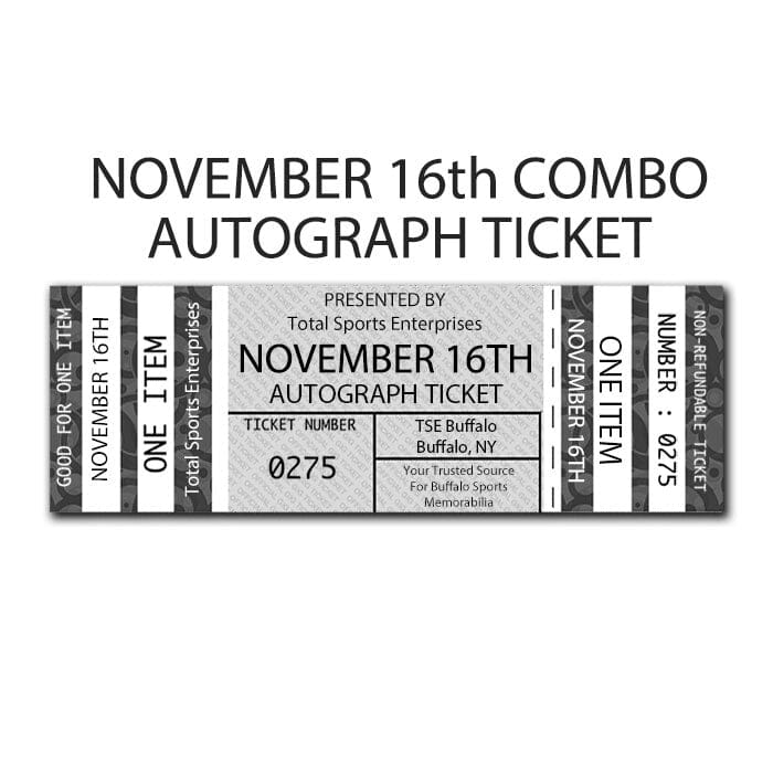 NOV 16TH AUTOGRAPH COMBO TICKET: Get Any Item of Yours Signed in Person by Bennett, Talley, Brown and Conlan PRE-SALE TSE Buffalo 