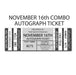 NOV 16TH AUTOGRAPH COMBO TICKET: Get Any Item of Yours Signed in Person by Bennett, Talley, Brown and Conlan PRE-SALE TSE Buffalo 