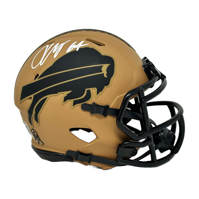 O'Cyrus Torrence Signed Buffalo Bills 2023 Salute to Service Speed Mini Helmet Signed Mini Helmets TSE Buffalo 