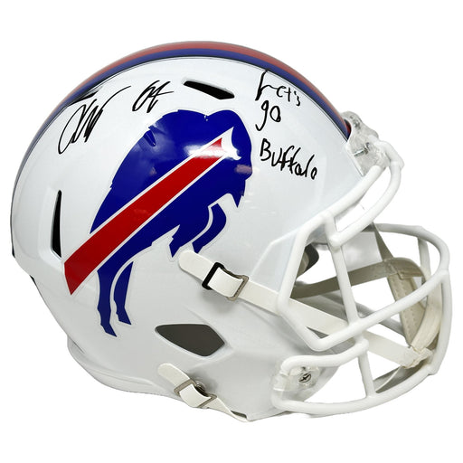 O'Cyrus Torrence Signed Buffalo Bills Full Size 2021 Speed Replica Helmet with Let's Go Buffalo Signed Full Size Helmets TSE Buffalo 
