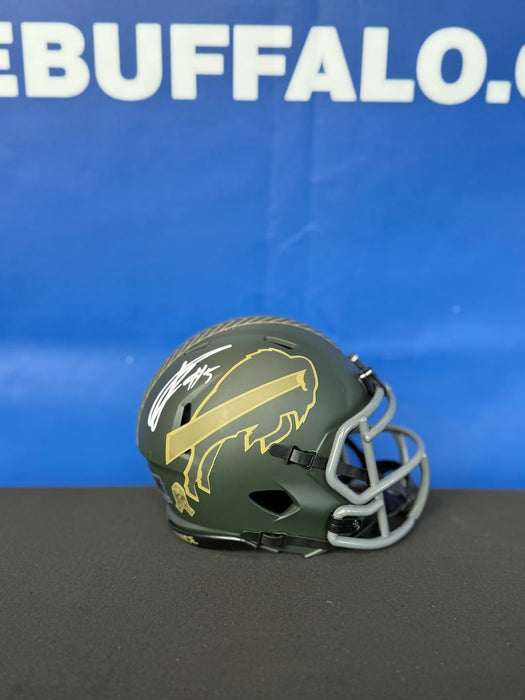 Facebook Auction: Joshua Palmer Signed Buffalo Bills 2025 Salute to Service Speed Mini Helmet