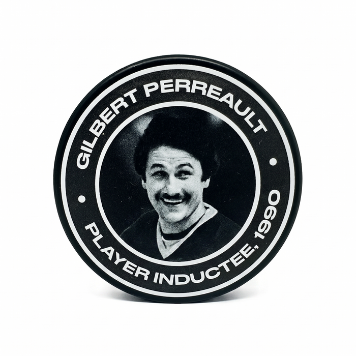 PRE-SALE: Gilbert Perreault Signed Buffalo Sabres Hall of Fame Player Inductee Puck