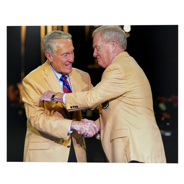Marv Levy and Bill Polian Shaking Hands Unsigned 8x10 Photo Unsigned Photos TSE Buffalo 