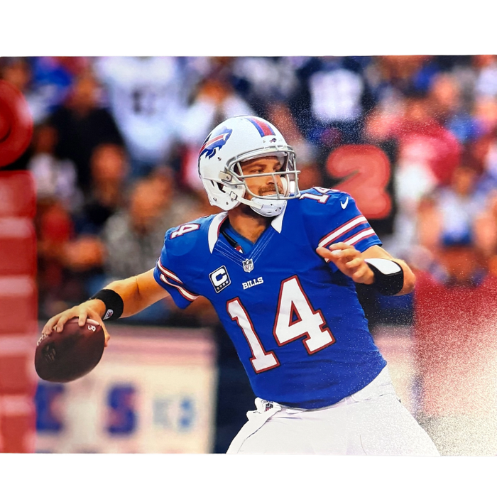 Ryan Fitzpatrick Unsigned About to Throw in Blue 8x10 Photo