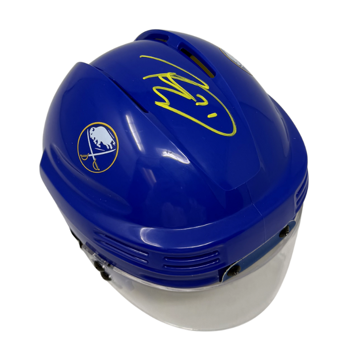 Ryan McLeod Signed Buffalo Sabres Blue Hockey Mini Helmet