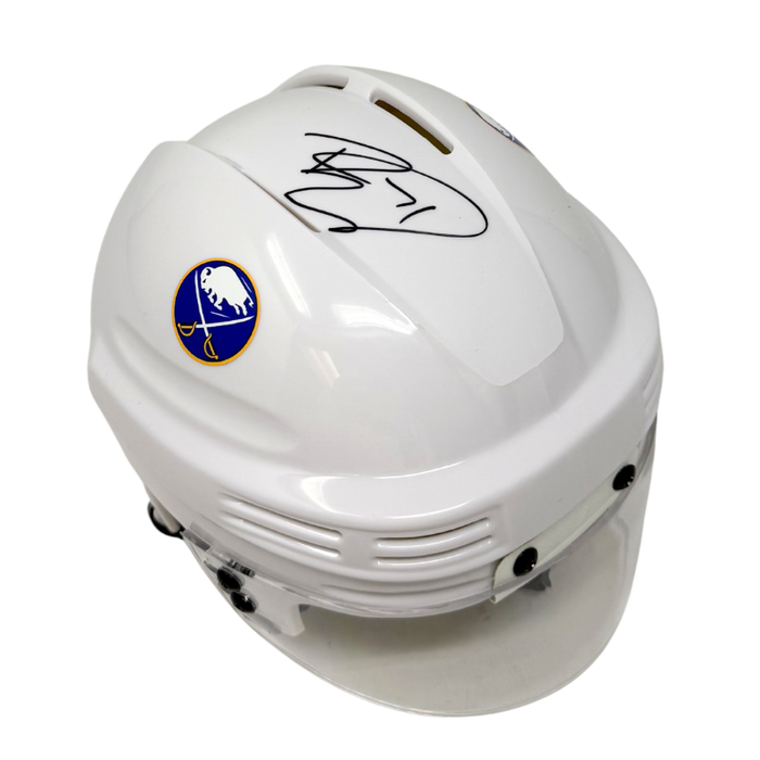 Ryan McLeod Signed Buffalo Sabres White Hockey Mini Helmet