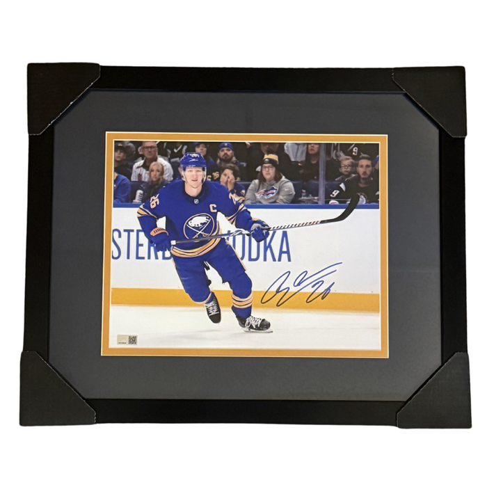 Rasmus Dahlin Signed Skating with Stick up in Home Uniform 11x14 Photo Professionally Framed
