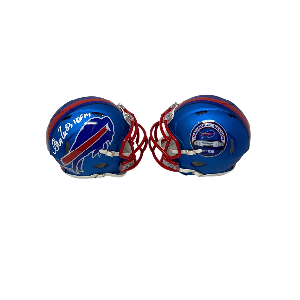 Andre Reed Signed TSE Exclusive Riddell Inaugural Buffalo Bills Blue Speed Mini Helmet with "HOF 14"