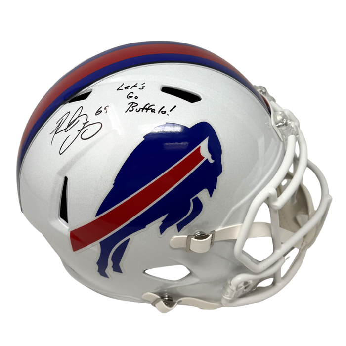 Reid Ferguson Signed Buffalo Bills Full Size 2021 Speed Replica Helmet with "Let's Go Buffalo"