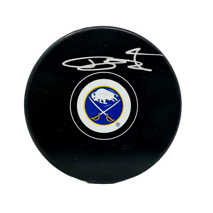 Bowen Byram Signed Buffalo Sabres Autograph Logo Puck Signed Hockey Pucks TSE Buffalo 