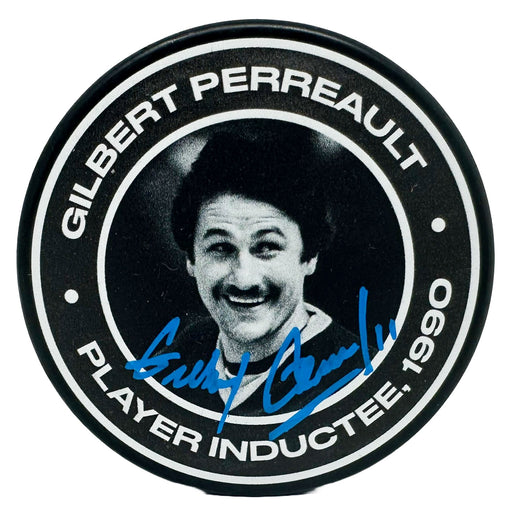 Gilbert Perreault Signed Buffalo Sabres Player Inductee Hall of Fame Puck Signed Hockey Puck TSE Buffalo 