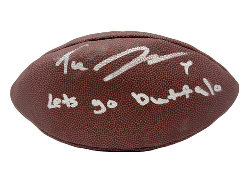 SMUDGED/PARTIALLY DEFLATED: Taron Johnson Signed Wilson Replica Football with "Let's Go Buffalo"(Smudged/Partially Deflated) CLEARANCE TSE Buffalo 