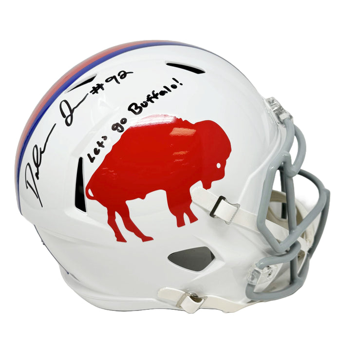 Daquan Jones Signed Buffalo Bills Full Size Standing Buffalo Speed Replica Helmet with Let's Go Buffalo Signed Full Size Helmets TSE Buffalo 