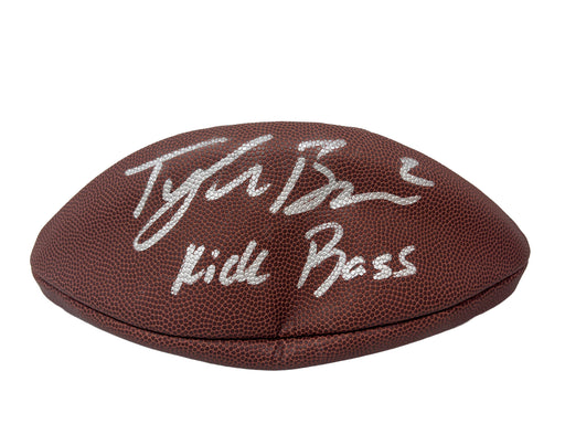 DEFLATED: Tyler Bass Signed Wilson Replica Football with "Kick Bass" (Deflated) CLEARANCE TSE Buffalo 