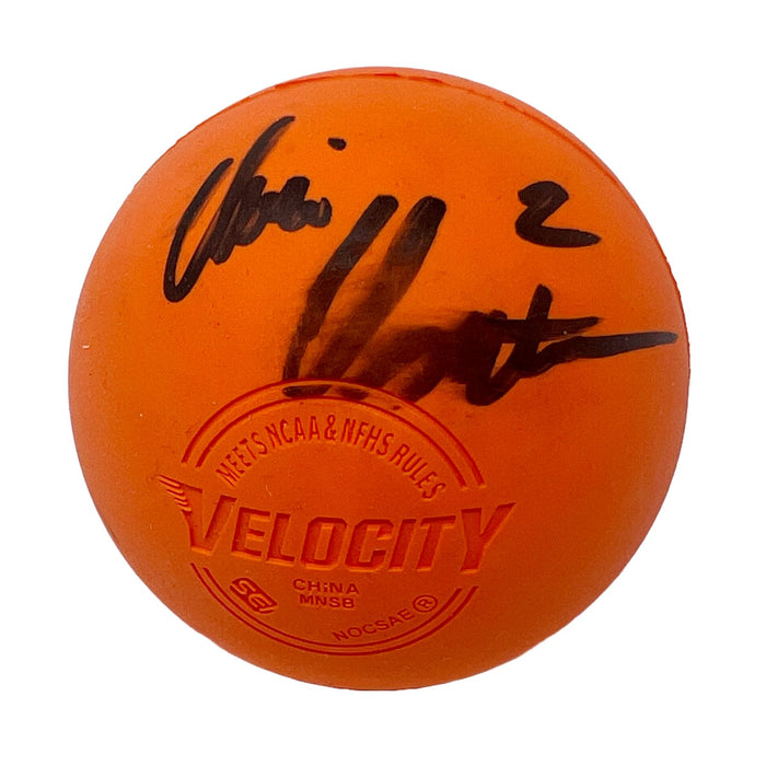SMUDGED: Chris Cloutier Signed Orange Lacrosse Ball (Smudged) CLEARANCE TSE Buffalo 