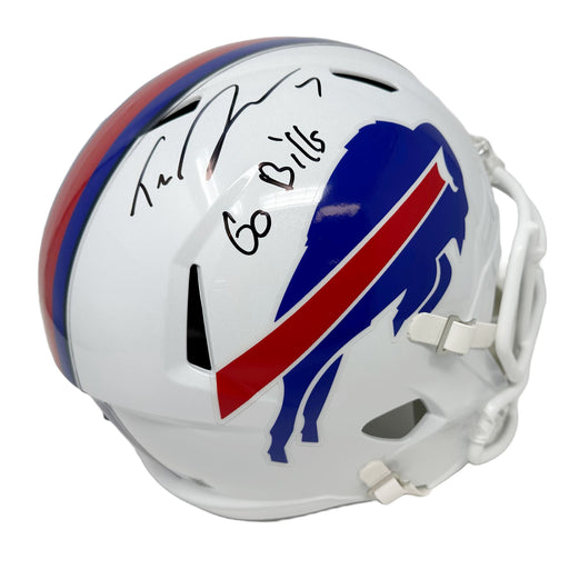 Taron Johnson Signed Buffalo Bills Full Size 2021 Speed Replica Helmet with "Go Bills" Signed Full Size Helmets TSE Buffalo 