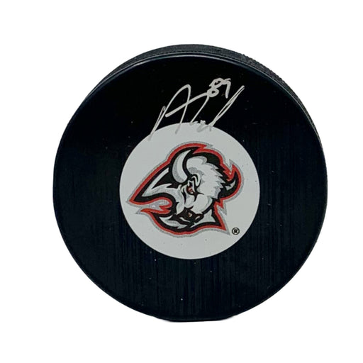 Alex Tuch Signed Buffalo Sabres Goathead Autograph Puck Signed Hockey Pucks TSE Buffalo 