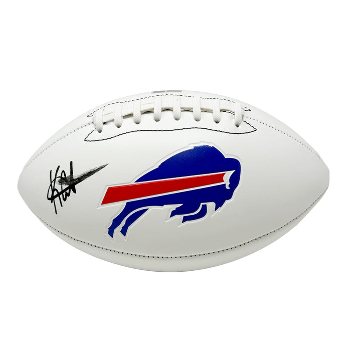 SMUDGED: Keon Coleman Signed White Logo Football (Smudged) CLEARANCE TSE Buffalo 