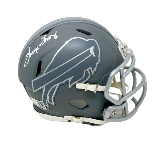 Thurman Thomas Signed Buffalo Bills Slate Mini Helmet Signed Mini Helmets TSE Buffalo 