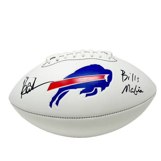 SMUDGED: Keon Coleman Signed White Logo Football with Bills Mafia (Smudged) CLEARANCE TSE Buffalo 