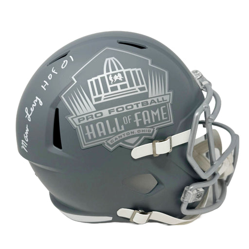 Marv Levy Signed HOF Slate Full Size Speed Replica Helmet with HOF '01 Signed Full Size Helmets TSE Buffalo 