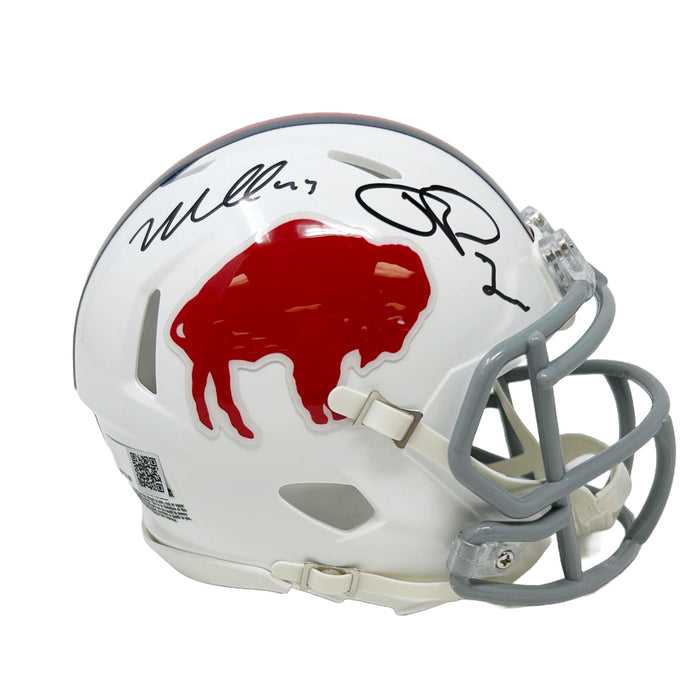 Jordan Poyer & Micah Hyde Dual Signed Standing Buffalo Mini Helmet Signed Mini Helmets TSE Buffalo 