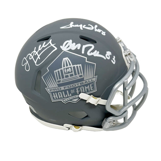 Triplet Signed Buffalo Bills Slate HOF Speed Mini Helmet Signed Mini Helmets TSE Buffalo 