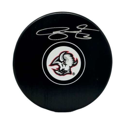 Bowen Byram Signed Buffalo Sabres Goathead Autograph Puck Signed Hockey Puck TSE Buffalo 