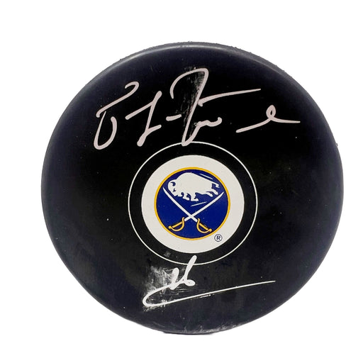SMUDGED: Pat LaFontaine Signed Buffalo Sabres Logo Autograph Puck (Smudged) CLEARANCE TSE Buffalo 