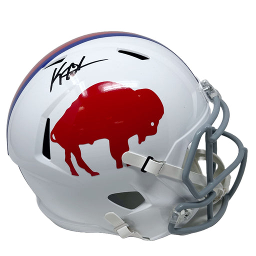 Keon Coleman Signed Buffalo Bills Full Size Standing Buffalo Speed Replica Helmet Signed Full Size Helmets TSE Buffalo 