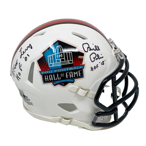 Marv Levy and Bill Polian Dual Signed HOF Speed Mini Helmet with HOF 01 and HOF 15 Signed Mini Helmets TSE Buffalo 