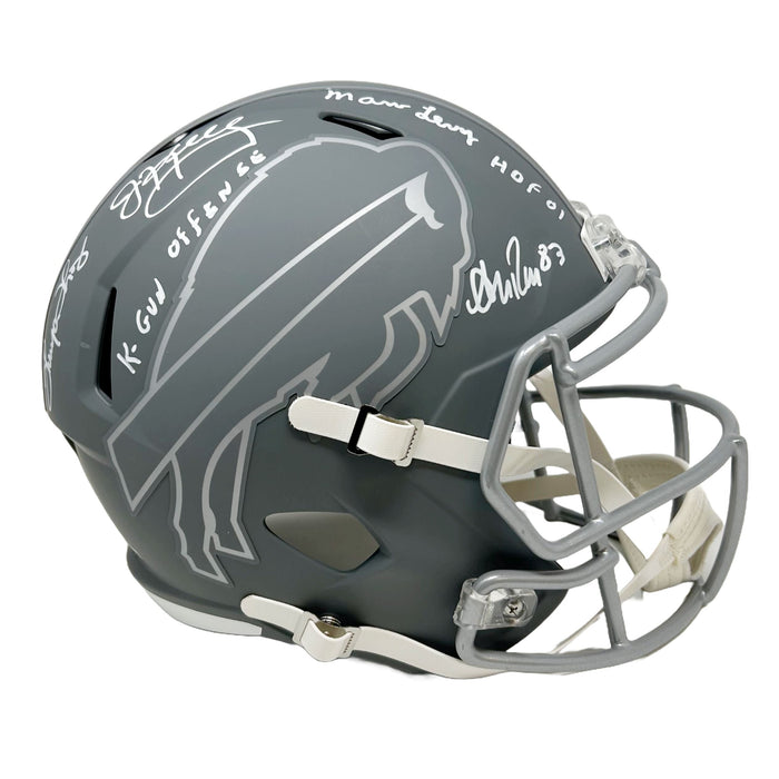 K-Gun Offense Signed Buffalo Bills Slate Replica Full Size Helmet with "K-GUN OFFENSE" Signed Full Size Helmets TSE Buffalo 
