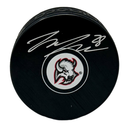 Zemgus Girgensons Signed Buffalo Sabres Goathead Autograph Puck Signed Hockey Puck TSE Buffalo 