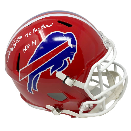 Andre Reed Signed Buffalo Bills Full Size Red TB Speed Replica Helmet with HOF 14 and 7x Pro Bowl Signed Full Size Helmets TSE Buffalo 