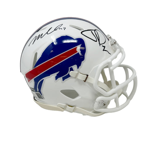 Jordan Poyer and Micah Hyde Dual Signed Buffalo Bills Speed 2021 Mini Helmet Signed Mini Helmets TSE Buffalo 