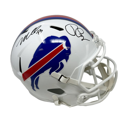 Jordan Poyer & Micah Hyde Dual Signed Full Size Replica Speed 2021 Helmet Signed Full Size Helmets TSE Buffalo 