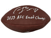 PARTIALLY DEFLATED: Christian Benford Signed Wilson Replica Football with "2023 AFC East Champs"(Partially Deflated) CLEARANCE TSE Buffalo 