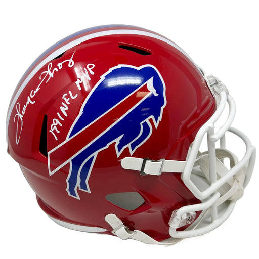 Thurman Thomas Signed Red TB Full Size Speed Replica Helmet with "1991 NFL MVP" Signed Full Size Helmets TSE Buffalo 