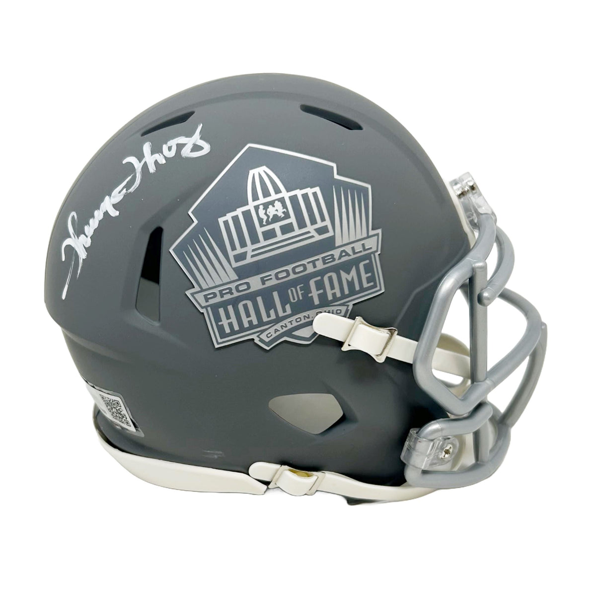 Thurman Thomas Signed Hall of Fame Slate Speed Mini Helmet — TSE Buffalo
