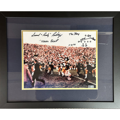 Rudy Ruettiger Signed 11x14 Photo with "Never Quit" + The Play - Professionally Framed Signed Photos TSE Framed 