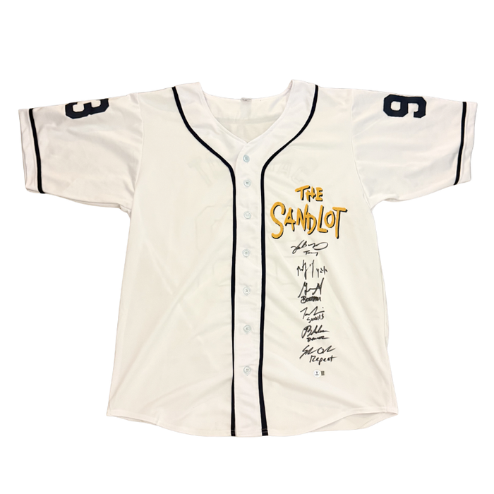 Sandlot Cast Signed Pro-Style White Baseball Jersey