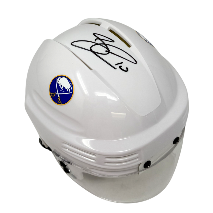 Sam Carrick Signed Buffalo Sabres White Hockey Mini Helmet