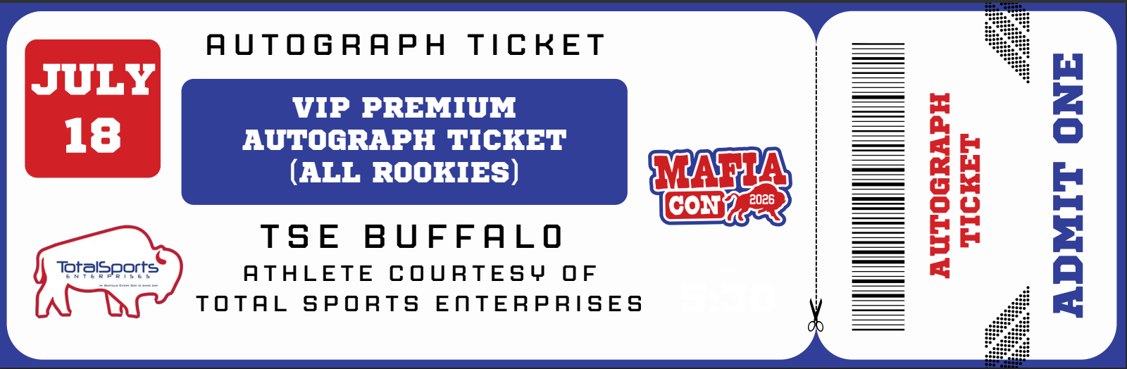 VIP TICKET: Get Your Premium Item Signed in Person by (Parker, Igbinosun, Elarms-Orr, and Kilgor)