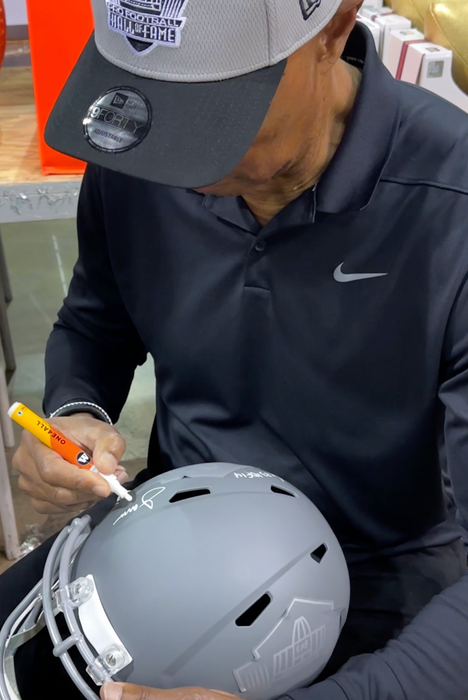 Andre Reed and James Lofton Dual Signed Full Size Slate Hall of Fame Speed Replica Helmet with HOF 14 and HOF 03