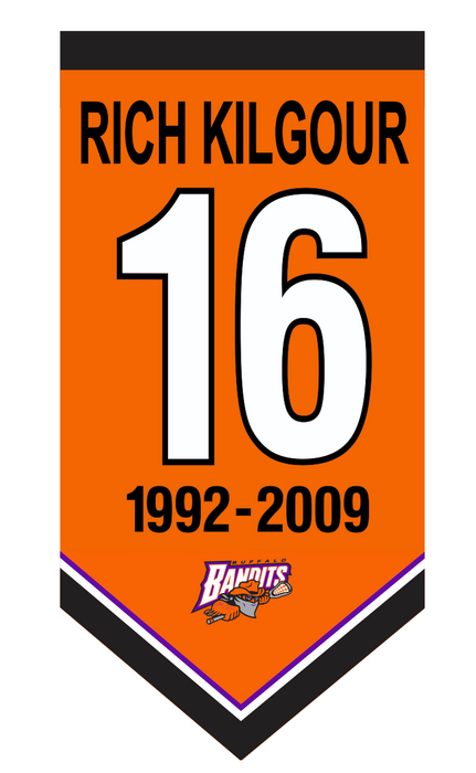 PRE-SALE: Rich Kilgour  Signed Buffalo Bandits Custom Mini Player Banner
